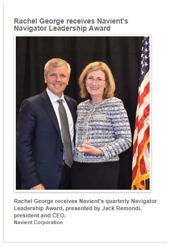 Rachel George receives Navient's Navigator Leadership Award 